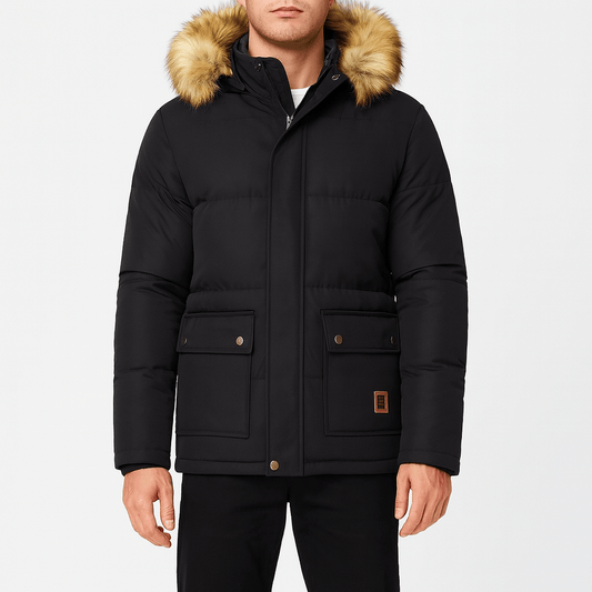 Men’s Fur Trim Quilted Parka