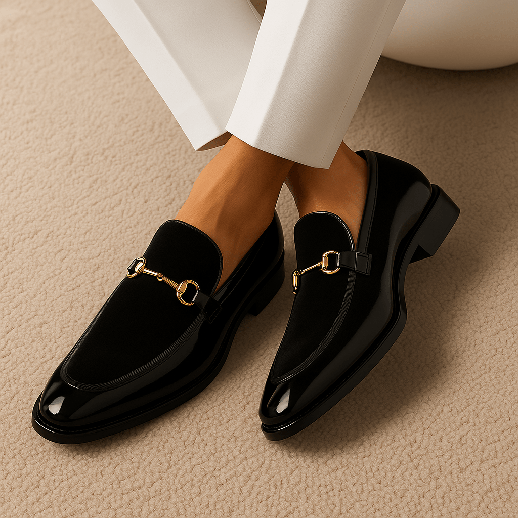 Men’s Velvet Panel Horsebit Loafers