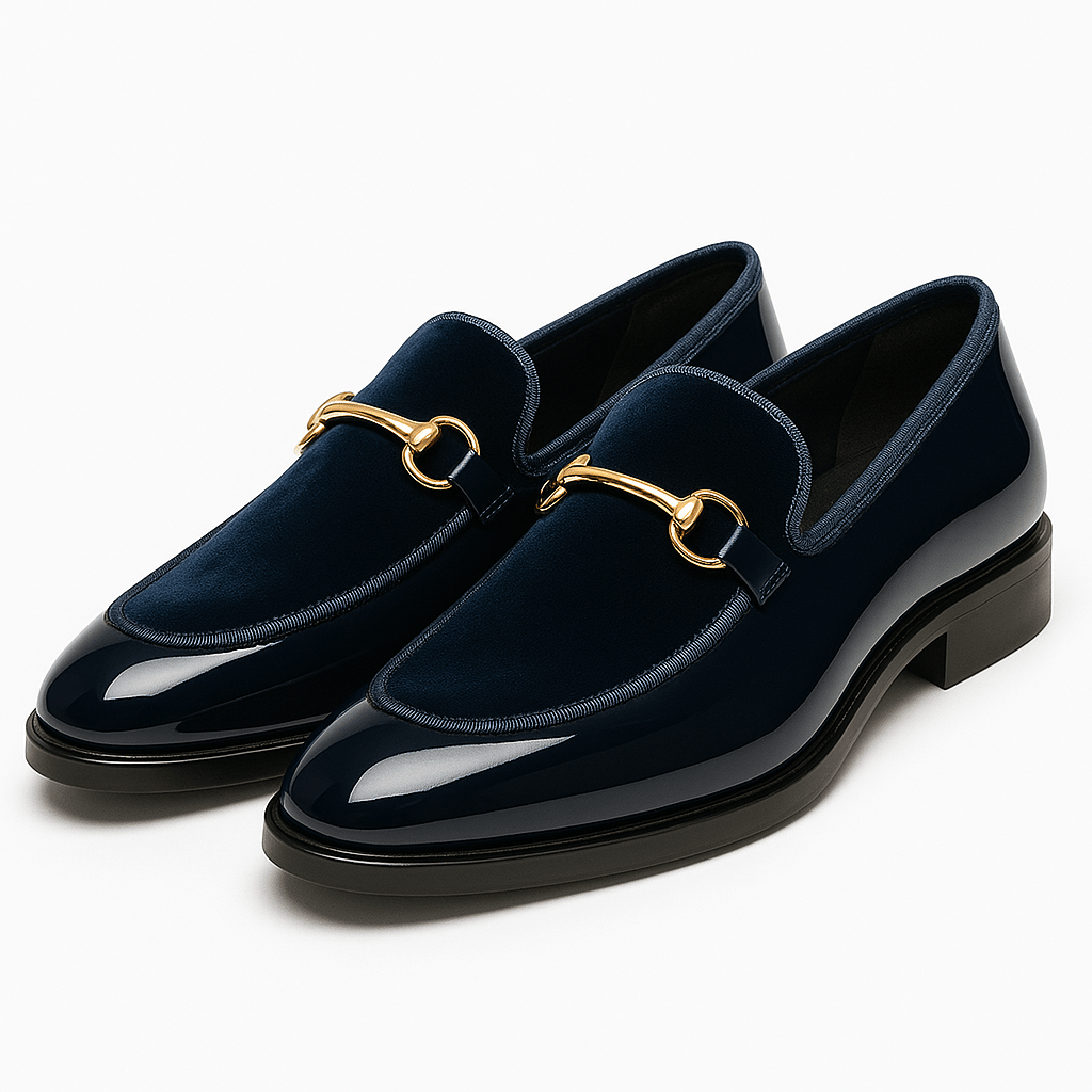 Men’s Velvet Panel Horsebit Loafers