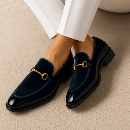 Men’s Velvet Panel Horsebit Loafers