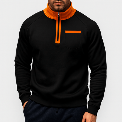 Men’s Zip Standing Collar Sweatshirt