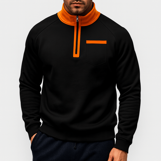 Men’s Zip Standing Collar Sweatshirt