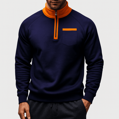 Men’s Zip Standing Collar Sweatshirt