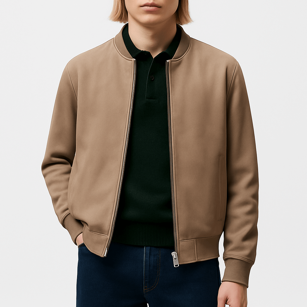 Men’s Retro Leather Bomber Jacket