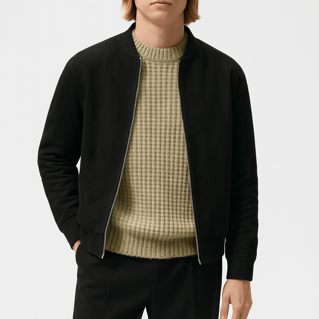 Men’s Retro Leather Bomber Jacket