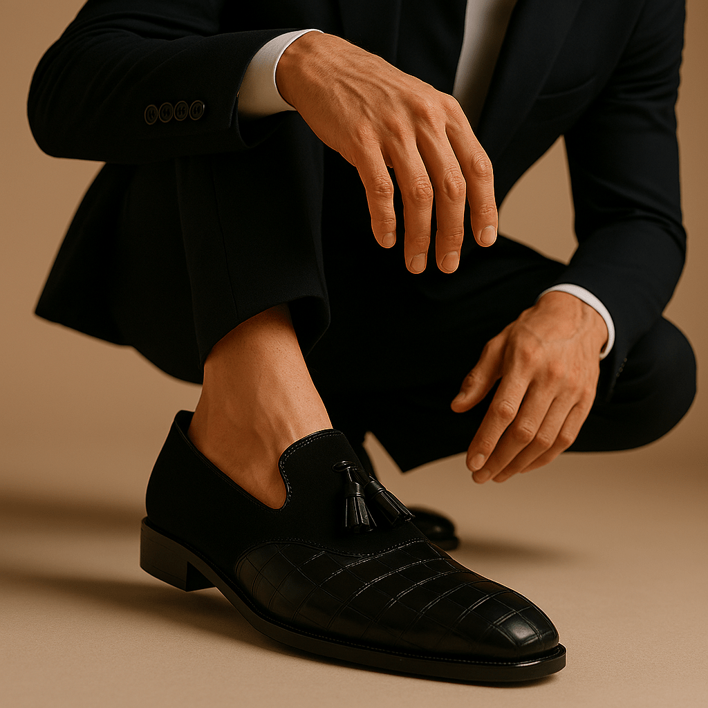 Men’s Polished Leather Tassel Loafers