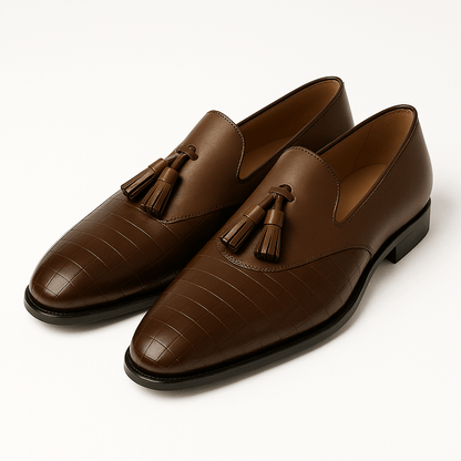 Men’s Polished Leather Tassel Loafers