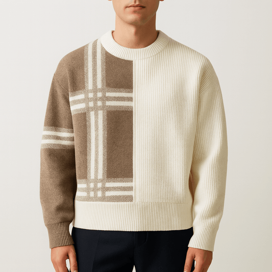 Men’s Knitted Round Neck Hoodie Sweater