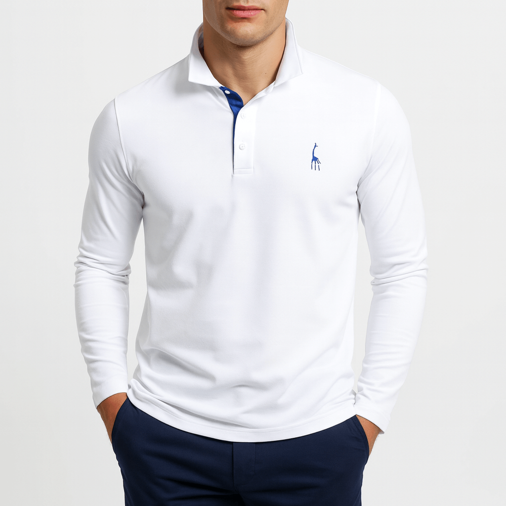Men’s Embroidered Long Sleeve Polo Shirt