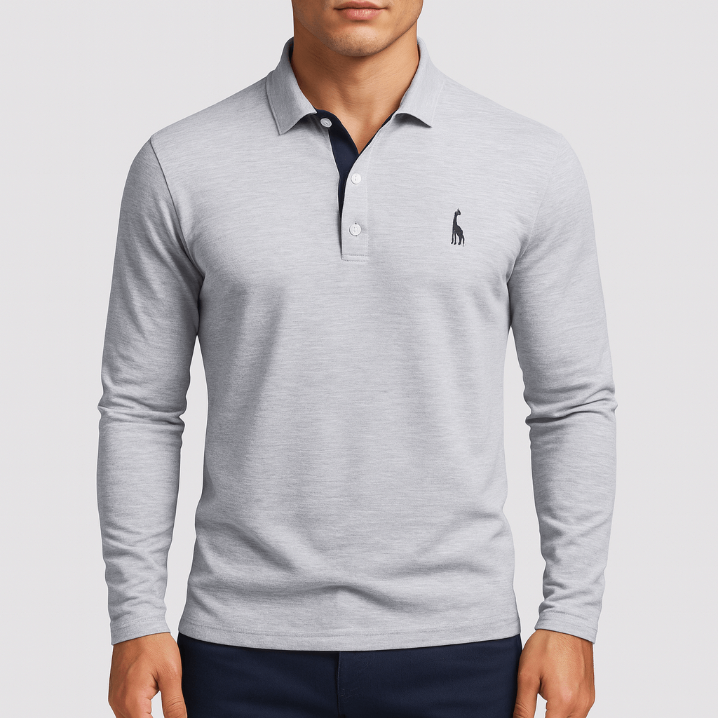 Men’s Embroidered Long Sleeve Polo Shirt