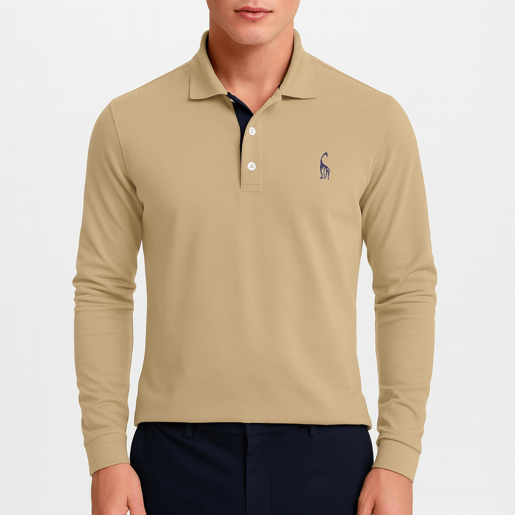 Men’s Embroidered Long Sleeve Polo Shirt
