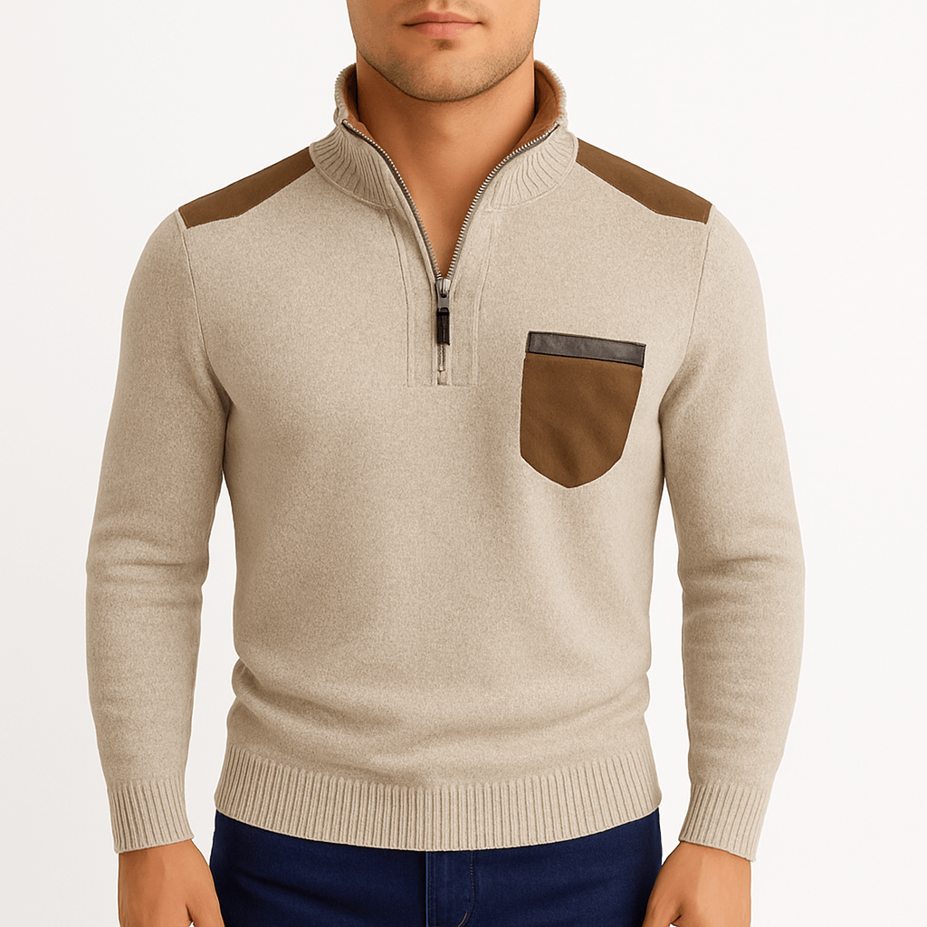Men’s Fleece Cashmere Polo Sweater