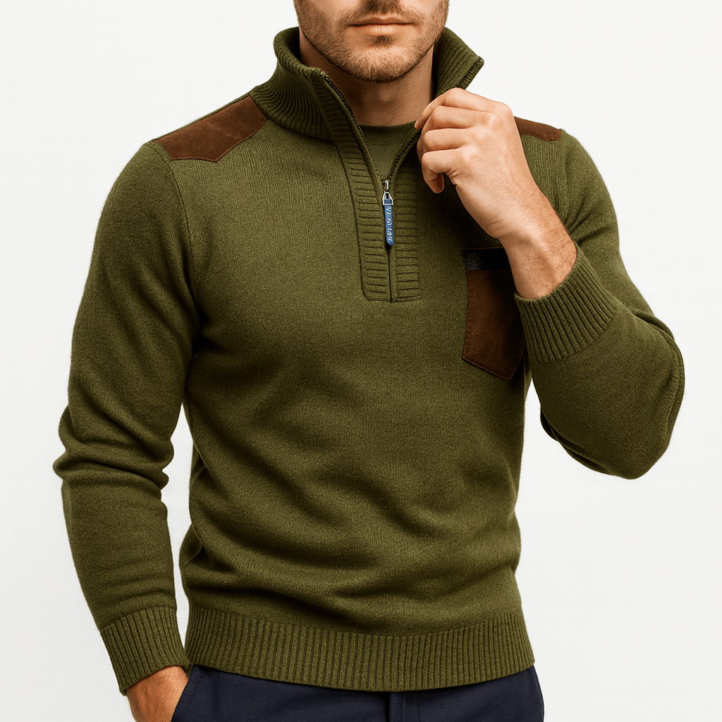 Men’s Fleece Cashmere Polo Sweater