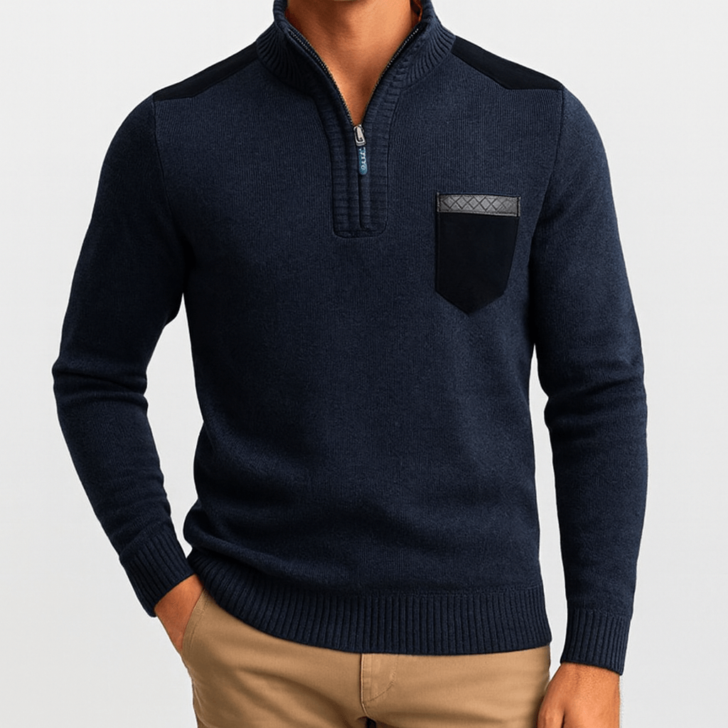 Men’s Fleece Cashmere Polo Sweater