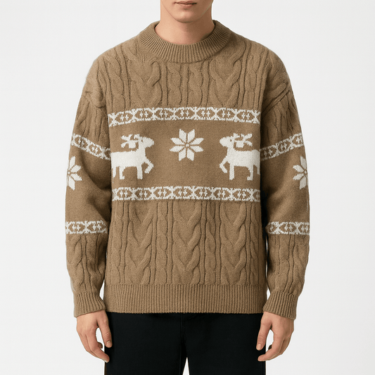 Men’s Luxury Cashmere Deer Sweater