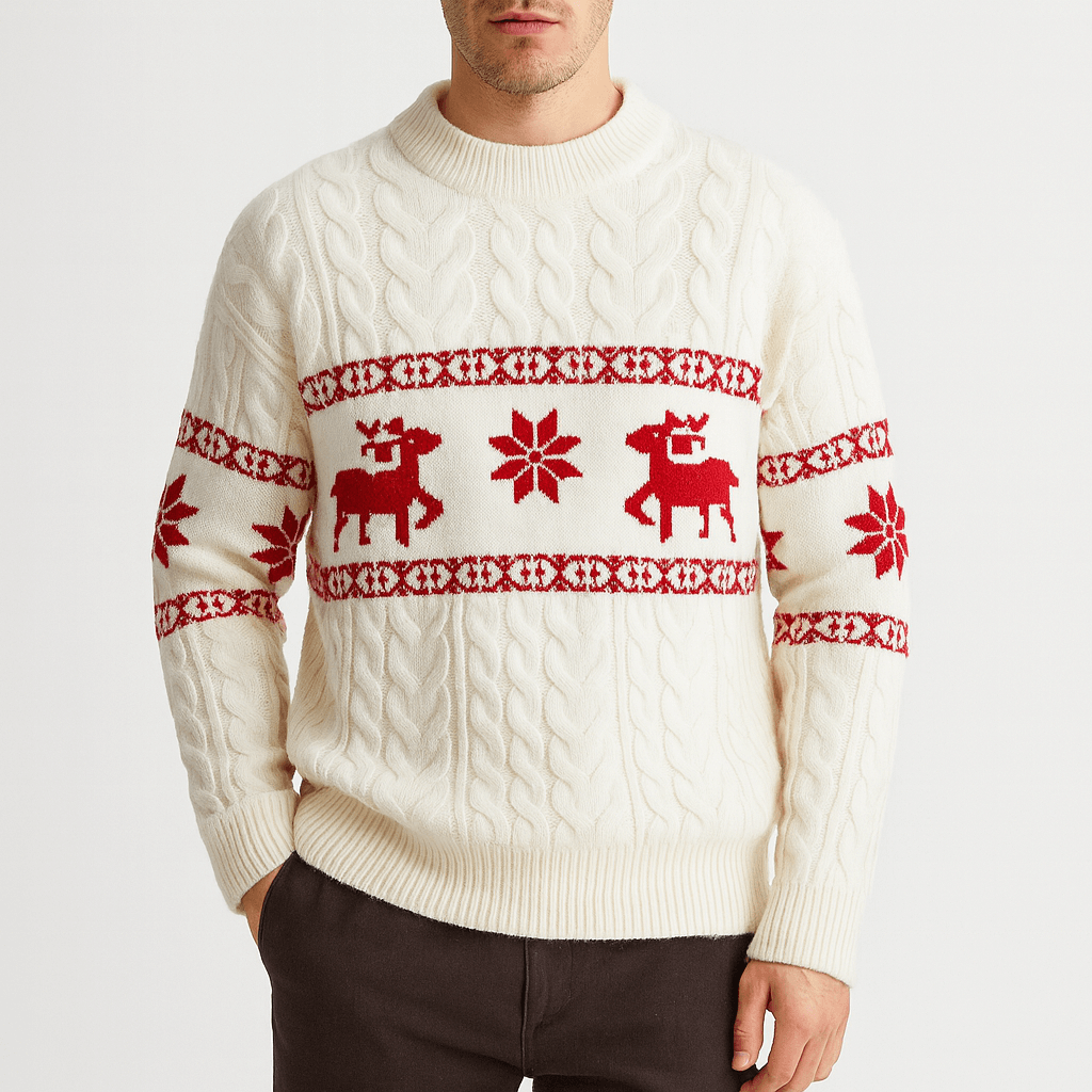 Men’s Luxury Cashmere Deer Sweater
