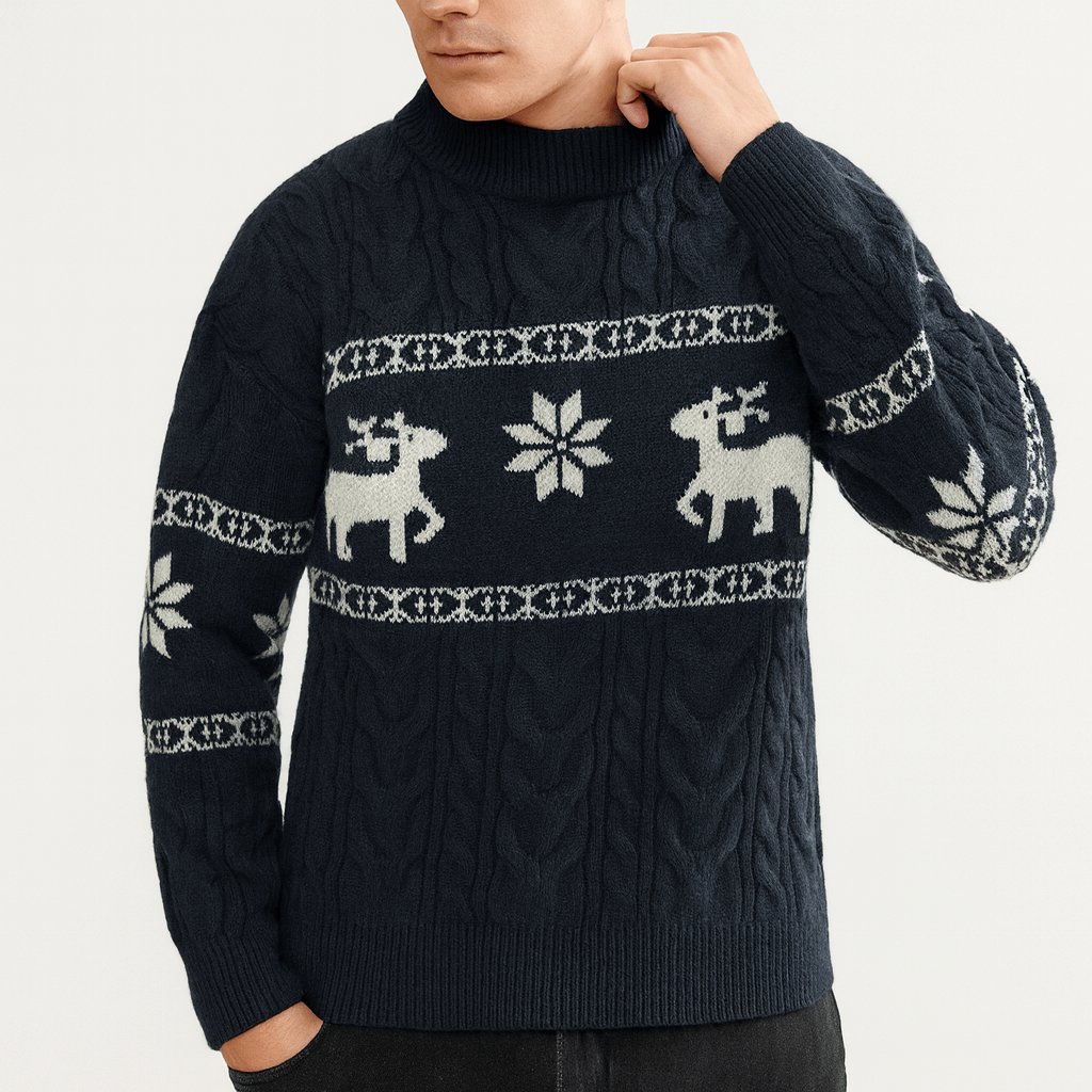 Men’s Luxury Cashmere Deer Sweater