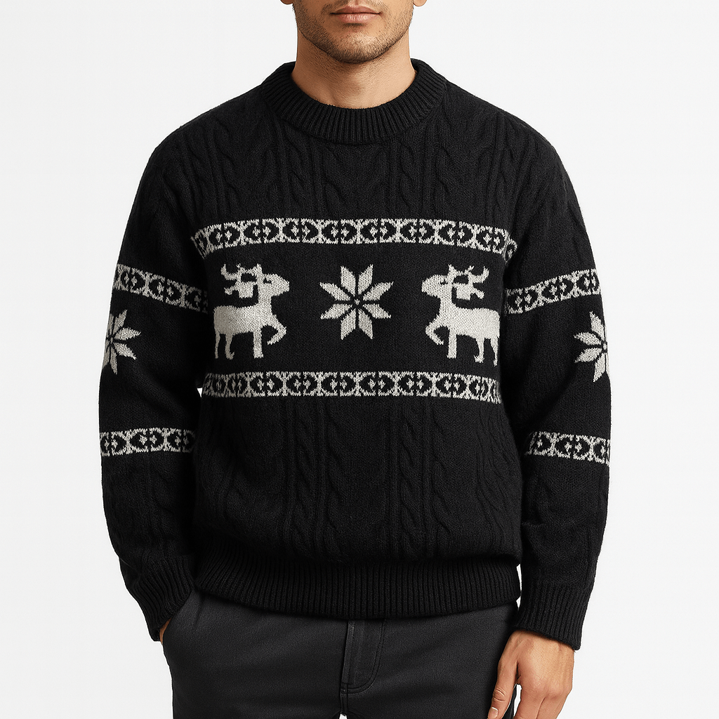 Men’s Luxury Cashmere Deer Sweater