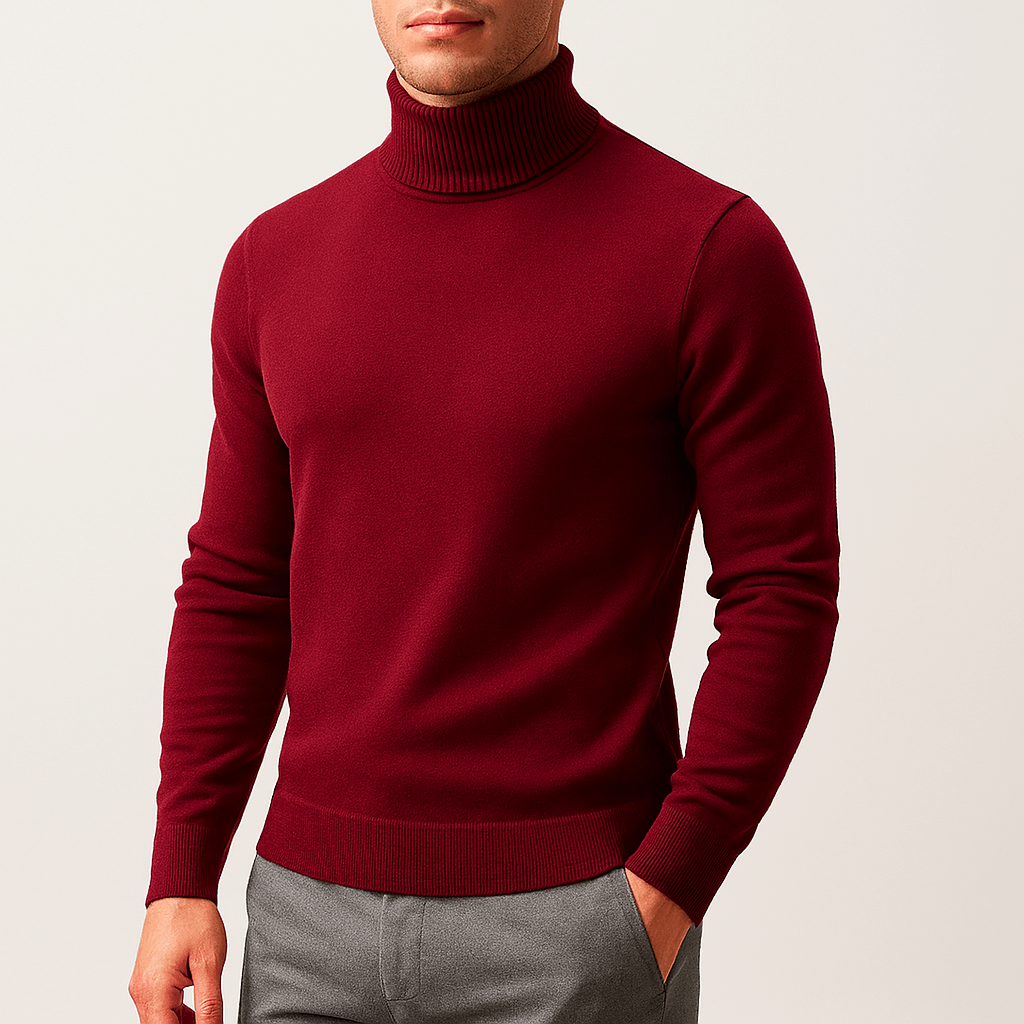 Men’s Warm Turtleneck Knit Sweater