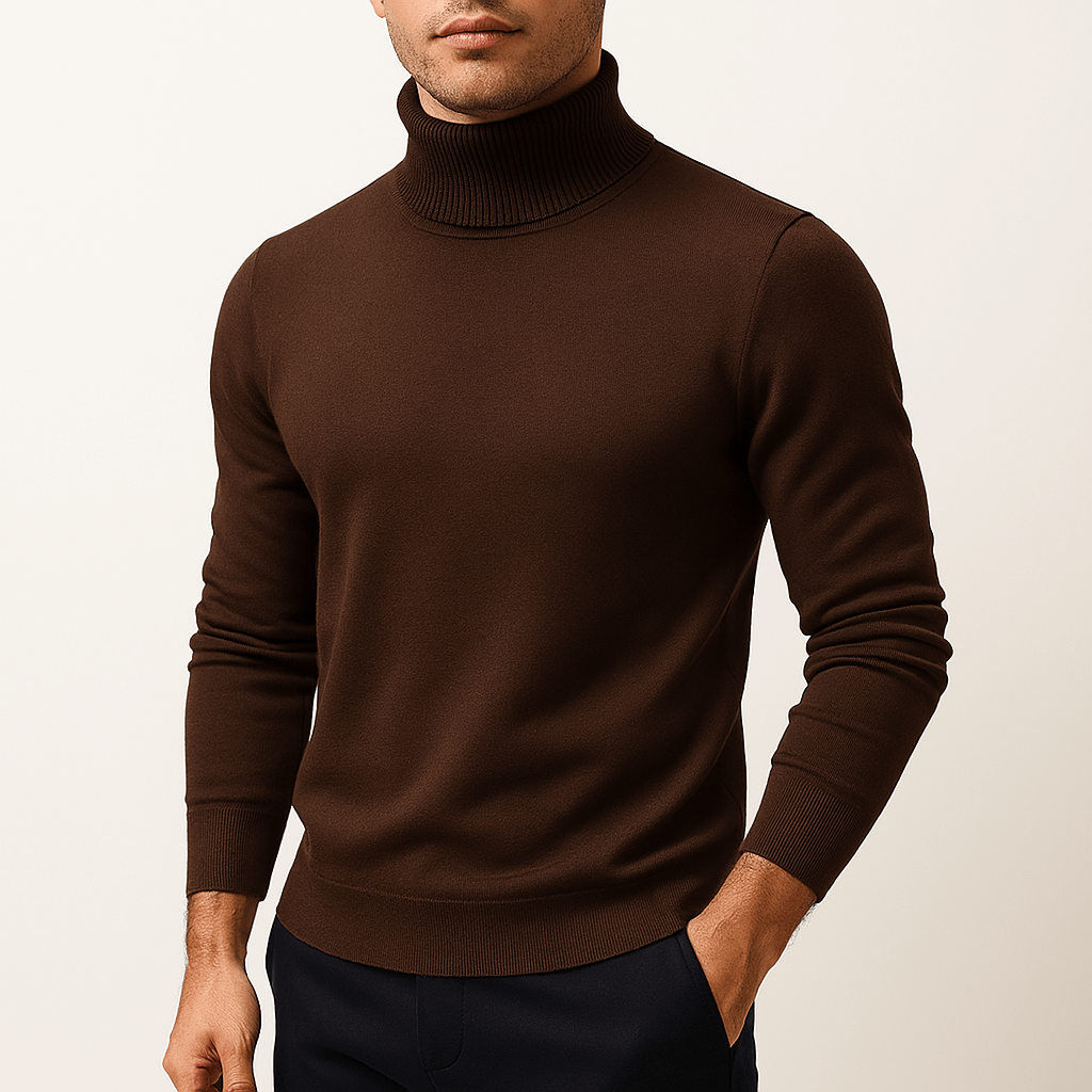 Men’s Warm Turtleneck Knit Sweater