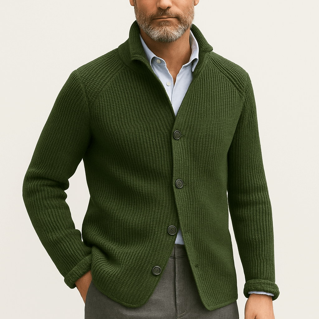 Men’s Thick Knit Button Cardigan