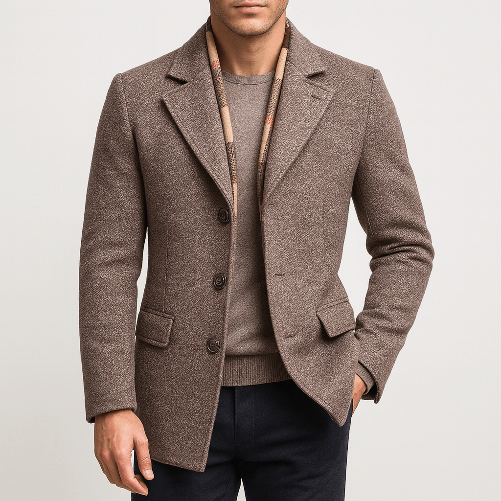 Men’s Textured Wool Peacoat