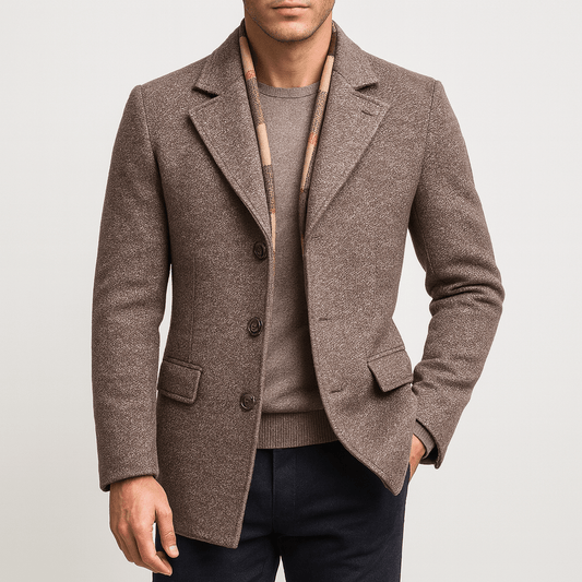 Men’s Textured Wool Peacoat