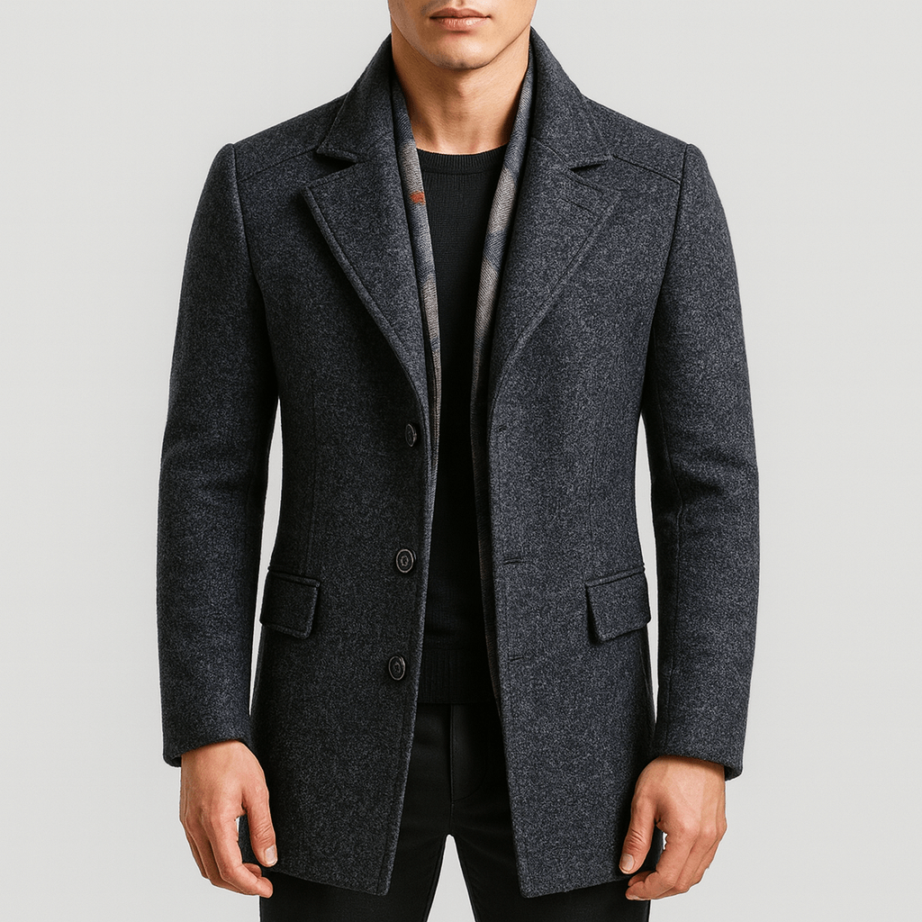 Men’s Textured Wool Peacoat