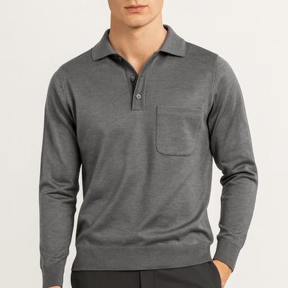 Men’s Long Sleeve V-Neck Top Polo