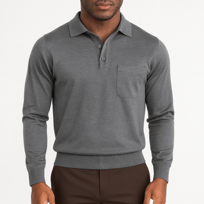 Men’s Long Sleeve V-Neck Top Polo