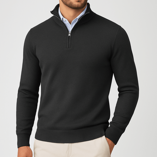 Men’s Zip-Up Mock Neck Sweater