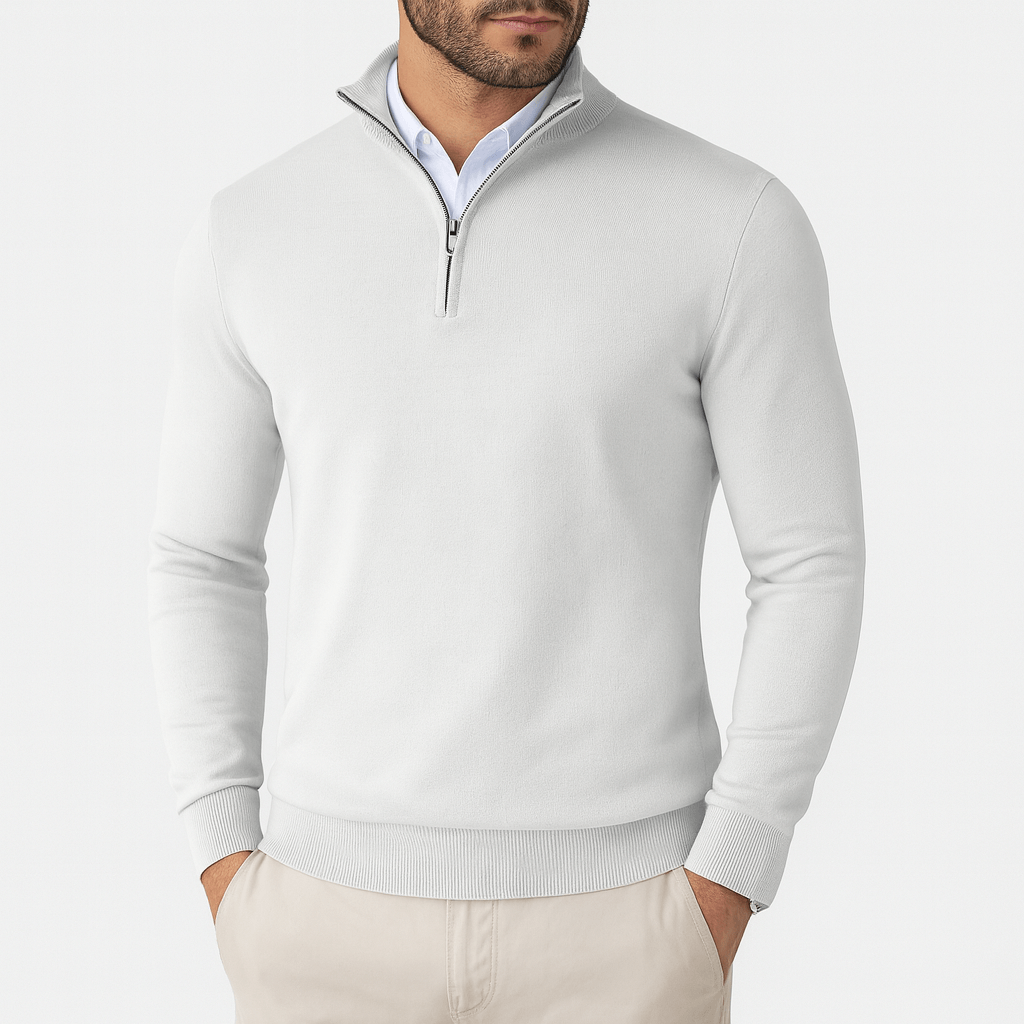 Men’s Zip-Up Mock Neck Sweater