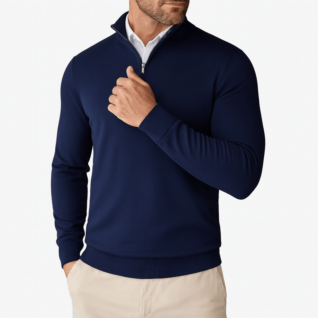 Men’s Zip-Up Mock Neck Sweater