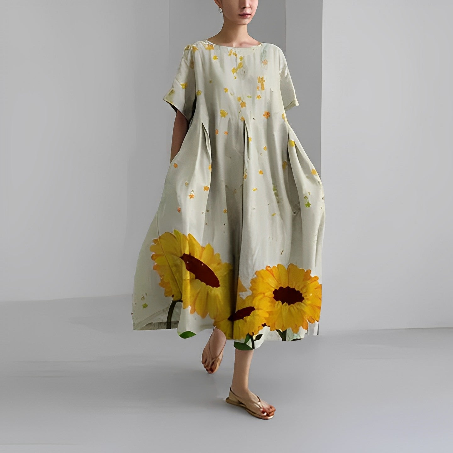 Casual Floral Maxi Sundress for Women