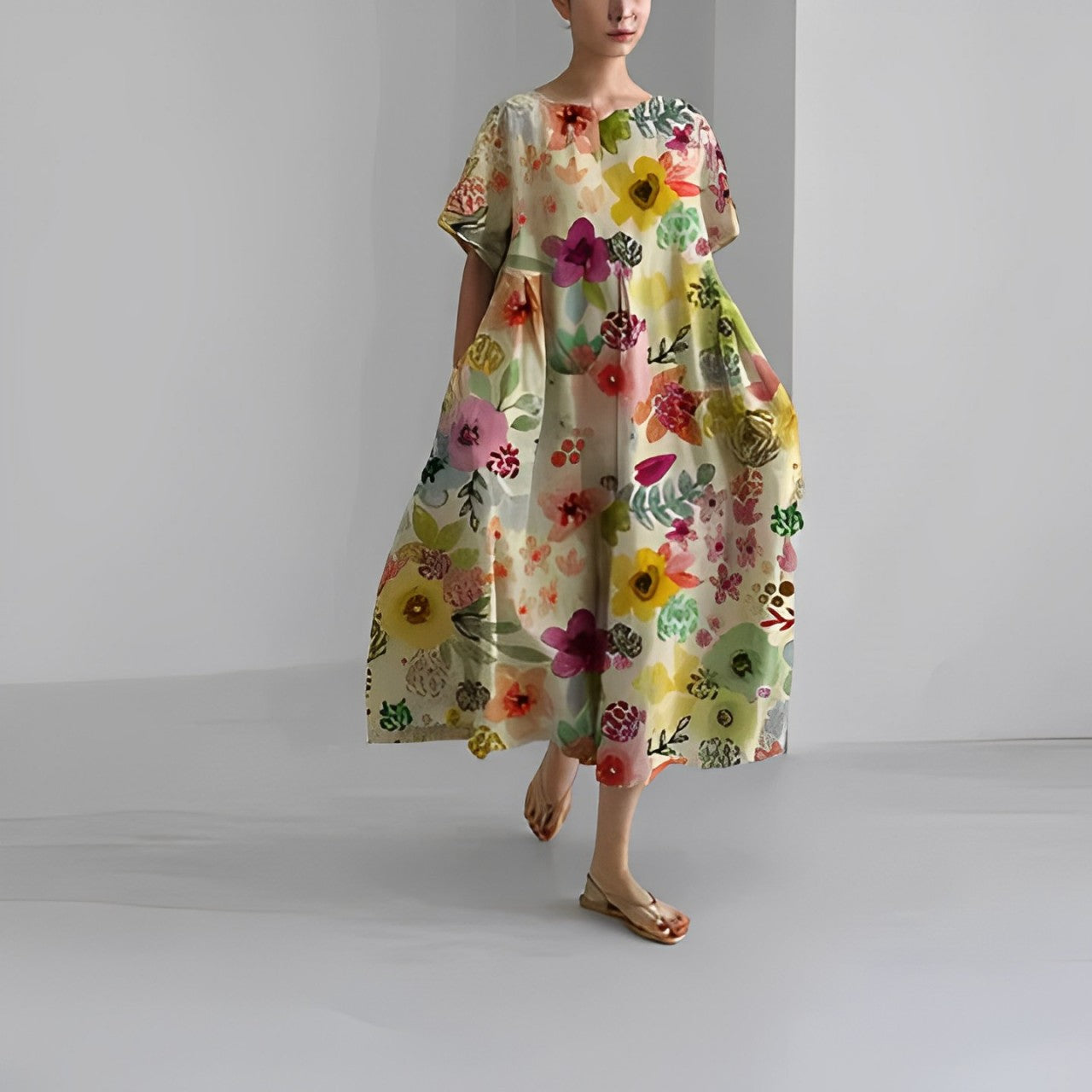 Casual Floral Maxi Sundress for Women