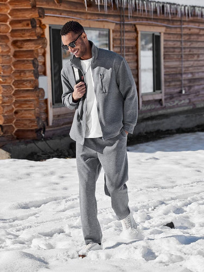 Men’s Athleisure Zip Jacket Set | Regular Fit Lounge Tracksuit