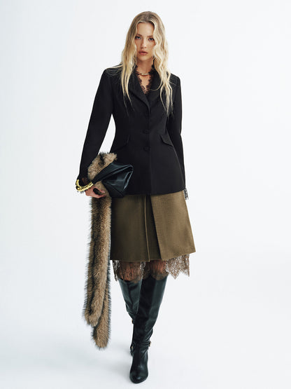 Everlee | Lace Detail Fitted Blazer
