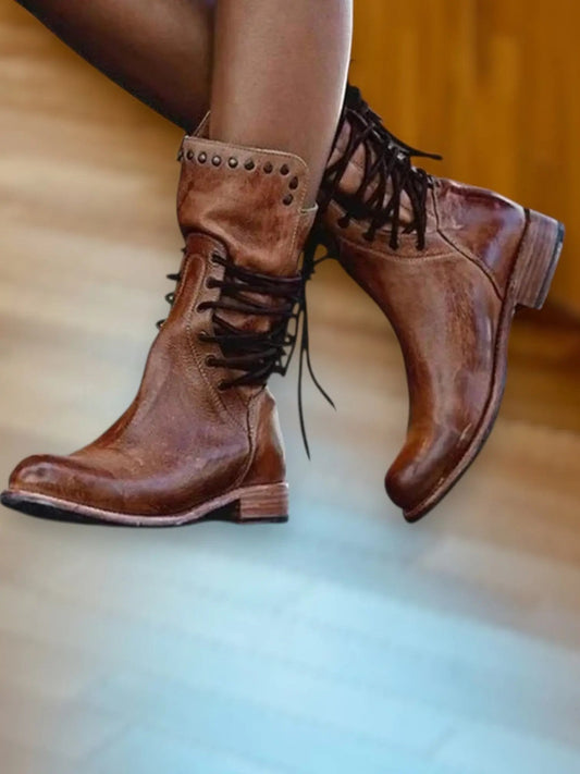 Lacey | Women's Leather Lace-Up Ankle Boots for All-Day Comfort