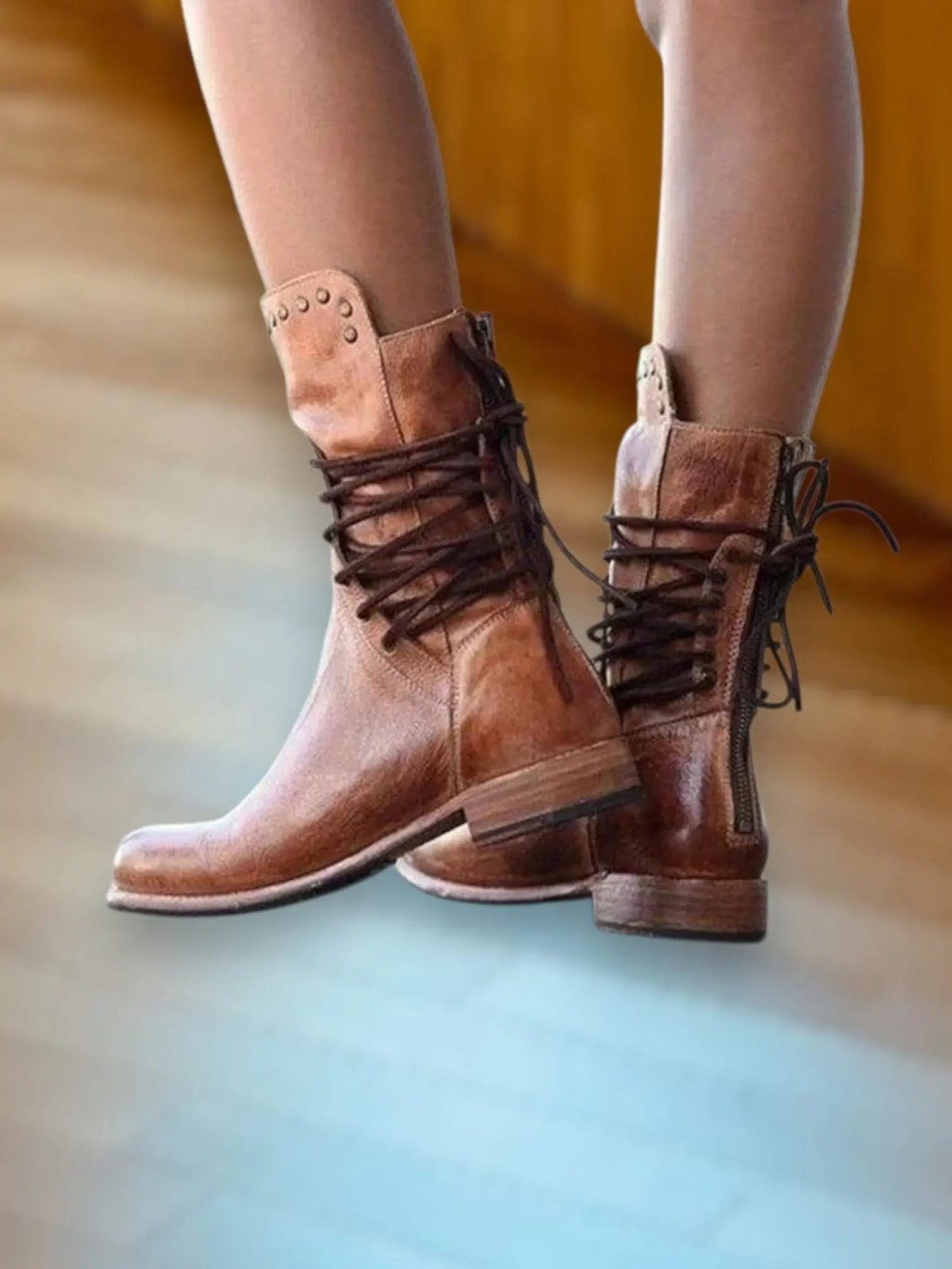 Lacey | Women's Leather Lace-Up Ankle Boots for All-Day Comfort