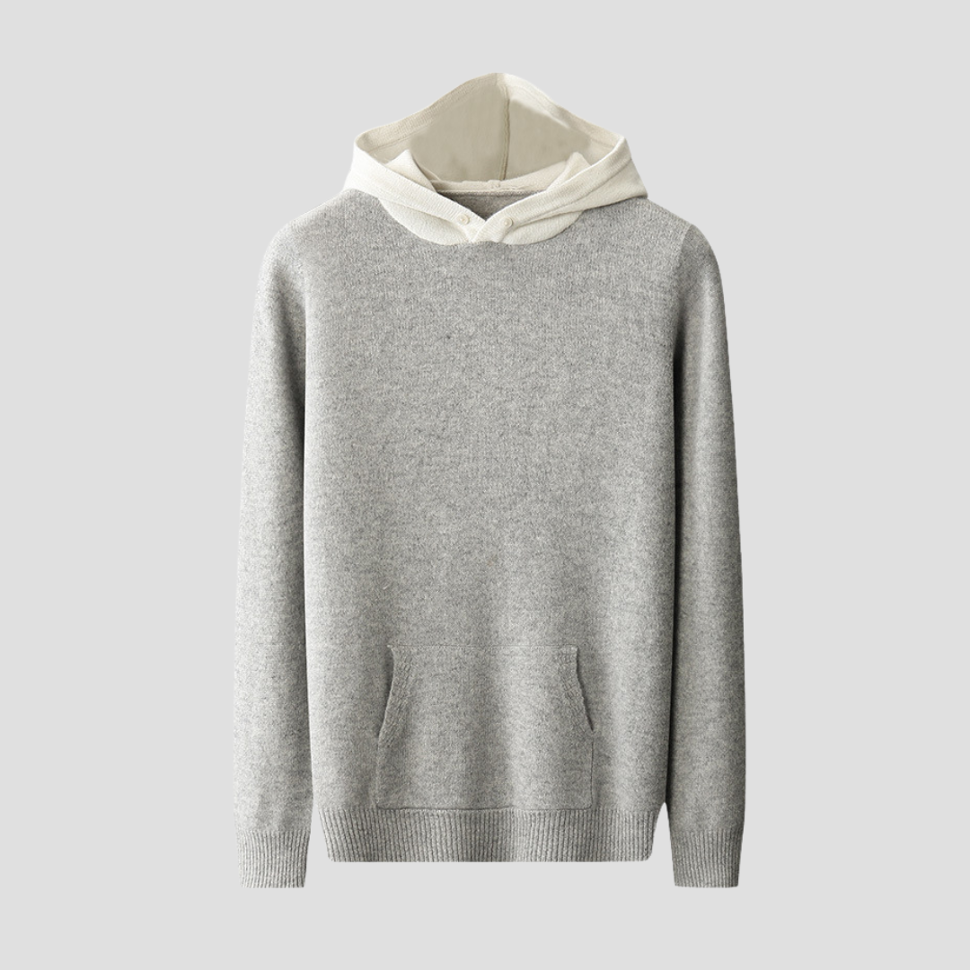 Women’s Knitted Hoodie with Button Detail