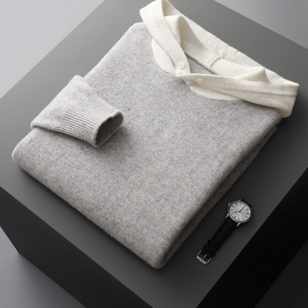 Women’s Knitted Hoodie with Button Detail