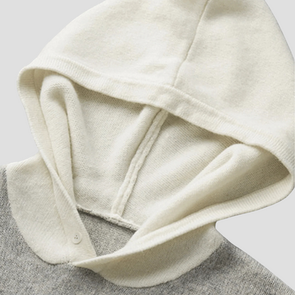Women’s Knitted Hoodie with Button Detail