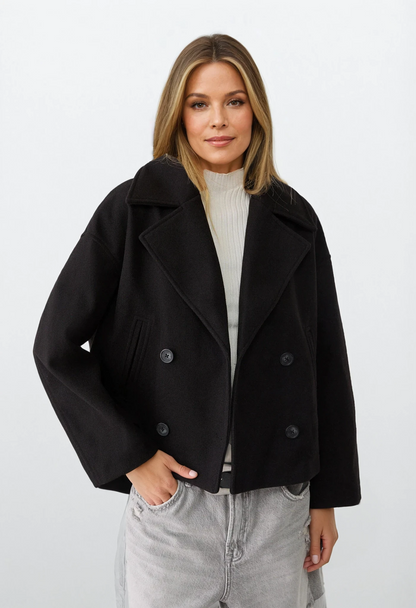 Lanura | Luxurious Double-Breasted Women's Coat for Fall and Winter