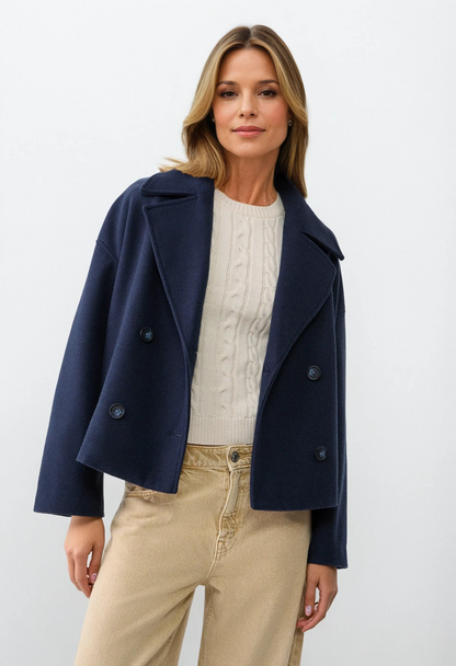 Lanura | Luxurious Double-Breasted Women's Coat for Fall and Winter