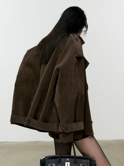 Mara | Lapel Loose Suede Jacket
