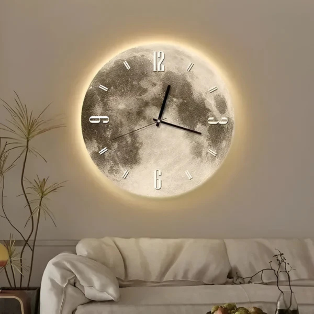Big Round Moon Wall Clock - BritishElegance