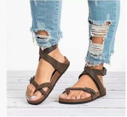 Supportive Contoured Adjustable Walking Sandals - BritishElegance