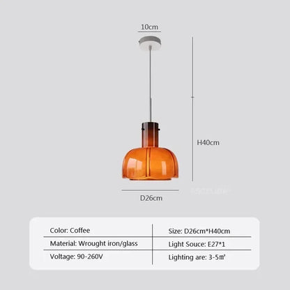 Scandinavian LED Glass Hanging Lamp
