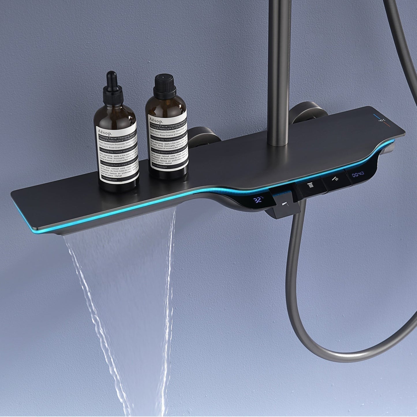 Waterproof LED Shower Head With Temp Control - BritishElegance