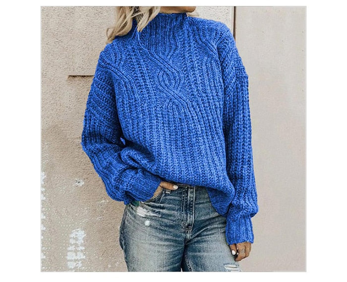 Lena – Women's Sweater with Turtleneck